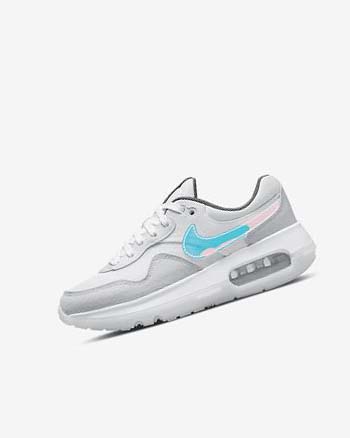 Buty Chłopięce Nike Air Max Motif Białe Białe Niebieskie Szare | PL_2494
