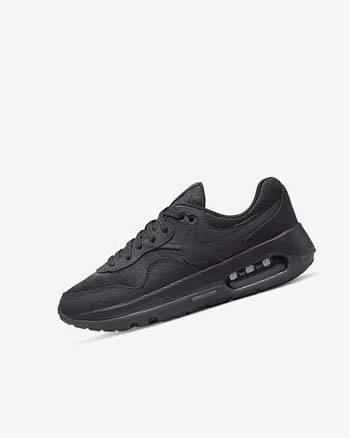 Buty Chłopięce Nike Air Max Motif Czarne Ciemny Szare Czarne | PL_4661