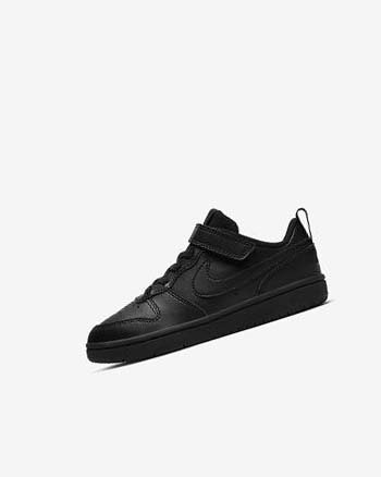 Buty Chłopięce Nike Court Borough Low 2 Czarne Czarne Czarne | PL_2949