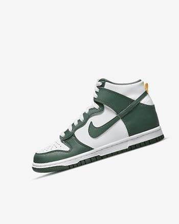 Buty Chłopięce Nike Dunk High Zielone Złote Białe | PL_4795