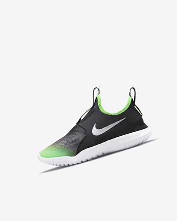 Buty Chłopięce Nike Flex Runner Czarne Zielone | PL_2861