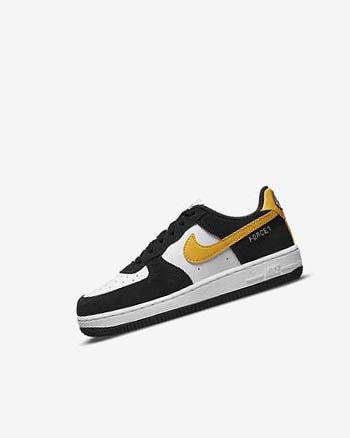 Buty Chłopięce Nike Force 1 LV8 Czarne Białe Czarne Ciemny | PL_2482