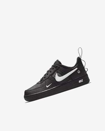 Buty Chłopięce Nike Force 1 LV8 Utility Czarne Czarne Żółte Białe | PL_2605