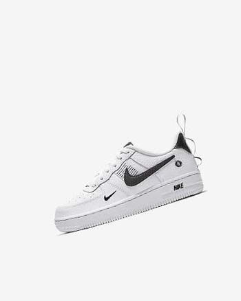 Buty Chłopięce Nike Force 1 LV8 Utility Białe Czarne Żółte Białe | PL_3005