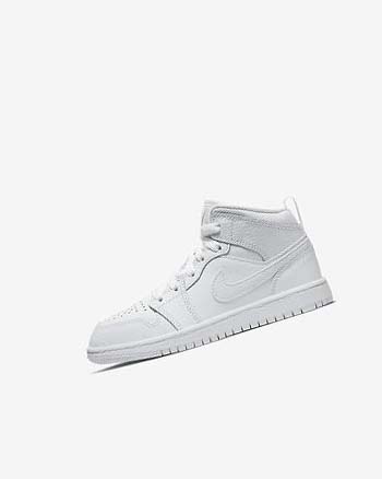 Buty Chłopięce Nike Jordan 1 Mid Białe Białe Białe | PL_4541