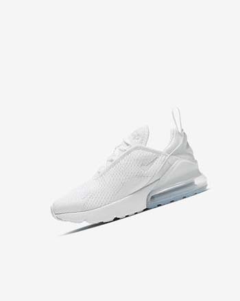 Buty Codzienne Chłopięce Nike Air Max 270 Białe Metal Srebrne Białe | PL_2300