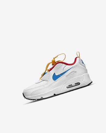 Buty Codzienne Chłopięce Nike Air Max 90 Toggle Białe Złote Czerwone Niebieskie | PL_2243