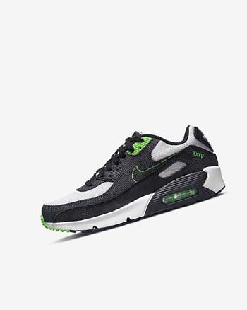 Buty Codzienne Chłopięce Nike Air Max 90 LTR SE Czarne Zielone Białe Obsidian | PL_4814