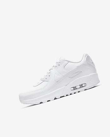 Buty Codzienne Chłopięce Nike Air Max 90 LTR Białe Metal Srebrne Białe Białe | PL_5117