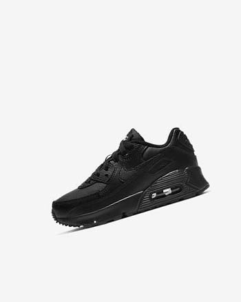Buty Codzienne Chłopięce Nike Air Max 90 Czarne Czarne Białe Czarne | PL_5129