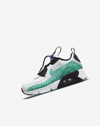 Buty Codzienne Chłopięce Nike Air Max 90 Toggle SE Białe Czarne Fioletowe Turkusowe | PL_5176