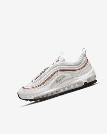 Buty Codzienne Chłopięce Nike Air Max 97 Białe Białe Metal Czerwone Brązowe | PL_3069