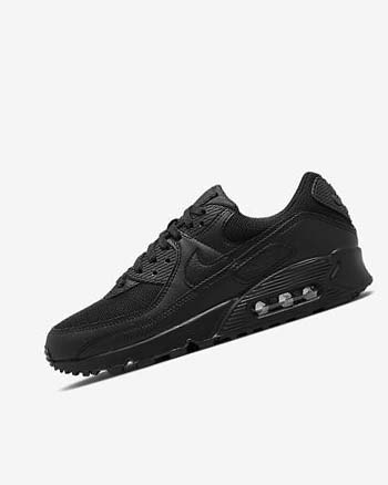 Buty Codzienne Damskie Nike Air Max 90 Czarne Czarne Czarne Czarne | PL_5058