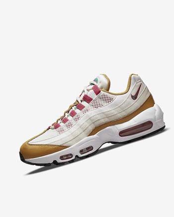 Buty Codzienne Damskie Nike Air Max 95 Białe Brązowe Zielone | PL_5361
