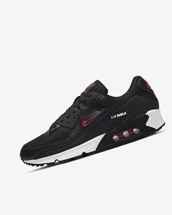 Buty Codzienne Męskie Nike Air Max 90 Czarne Białe Czerwone | PL_5032