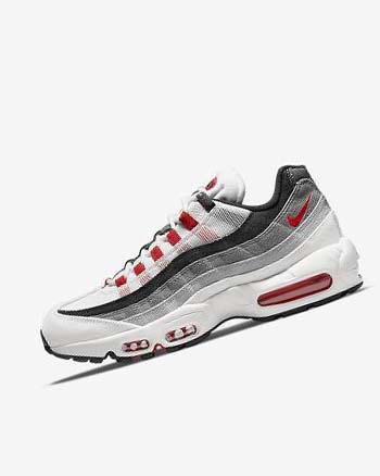 Buty Codzienne Męskie Nike Air Max 95 Białe Głęboka Szare Czerwone | PL_4578