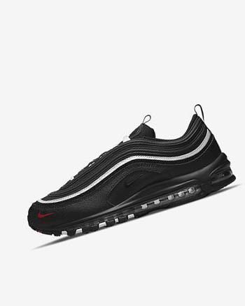 Buty Codzienne Męskie Nike Air Max 97 Czarne Czerwone Białe Czarne | PL_2895