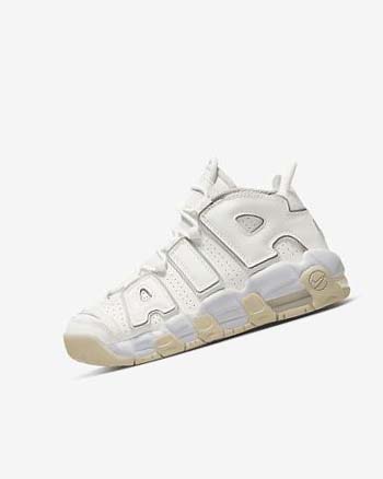 Buty Do Koszykówki Chłopięce Nike Air More Uptempo Białe Brązowe Głęboka | PL_4995