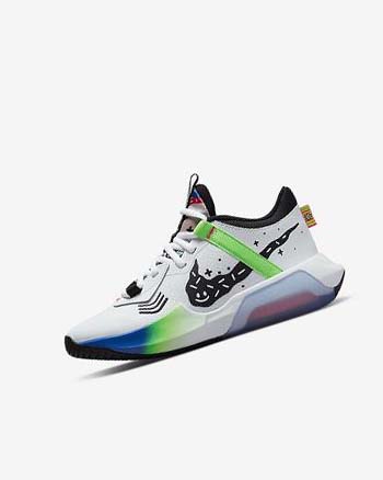 Buty Do Koszykówki Chłopięce Nike Air Zoom Crossover Białe Białe Królewski Niebieski Czarne | PL_3276
