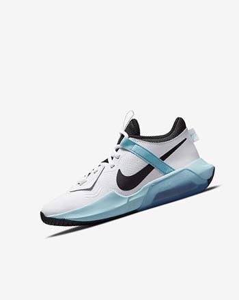 Buty Do Koszykówki Chłopięce Nike Air Zoom Crossover Białe Czarne | PL_5115