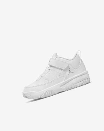 Buty Do Koszykówki Chłopięce Nike Jordan Max Aura 3 Białe Białe Metal Srebrne | PL_4966