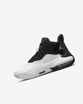 Buty Do Koszykówki Chłopięce Nike Jordan Stay Loyal Czarne Białe Metal Srebrne Czerwone | PL_5064