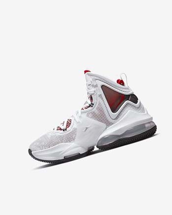 Buty Do Koszykówki Chłopięce Nike LeBron 19 Białe Czarne Czerwone | PL_2523