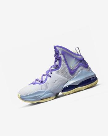 Buty Do Koszykówki Chłopięce Nike LeBron 19 Niebieskie Fioletowe | PL_2887