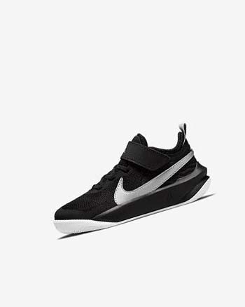 Buty Do Koszykówki Chłopięce Nike Team Hustle D 10 Czarne Białe Metal Srebrne | PL_2592