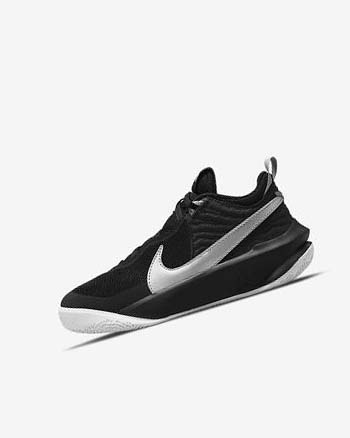 Buty Do Koszykówki Chłopięce Nike Team Hustle D 10 Czarne Białe Metal Srebrne | PL_5130