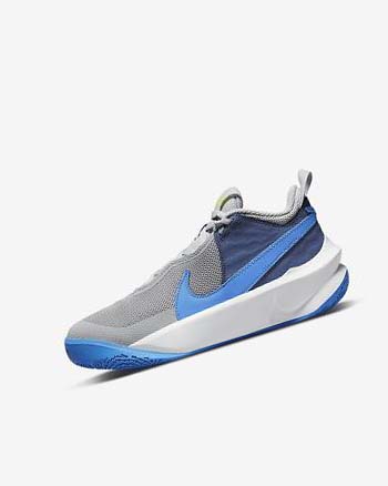 Buty Do Koszykówki Chłopięce Nike Team Hustle D 10 Szare Granatowe Zielone Niebieskie | PL_5192