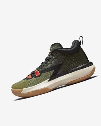 Buty Do Koszykówki Chłopięce Nike Zion 1 Ciemny Szare Zielone Czarne | PL_2904