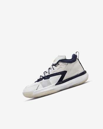 Buty Do Koszykówki Chłopięce Nike Zion 1 Khaki Białe Metal Złote Granatowe | PL_2966