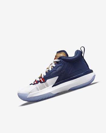 Buty Do Koszykówki Chłopięce Nike Zion 1 Niebieskie Białe Metal Złote Czerwone | PL_3066