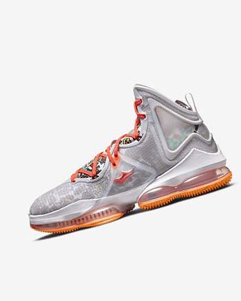 Buty Do Koszykówki Damskie Nike LeBron 19 Szare Pomarańczowe Głęboka Czerwone Zielone | PL_2529