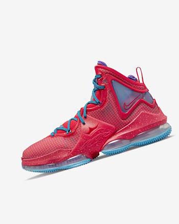 Buty Do Koszykówki Damskie Nike LeBron 19 Czerwone Niebieskie Fioletowe Czerwone | PL_2685