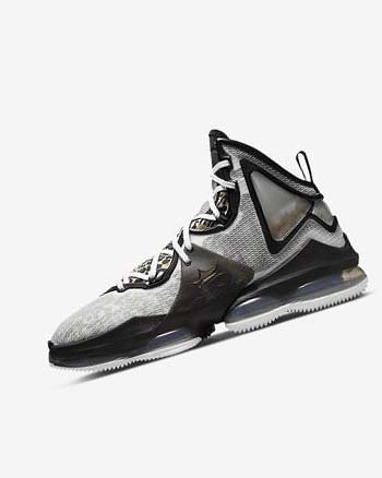 Buty Do Koszykówki Damskie Nike LeBron 19 Białe Czarne Metal Złote | PL_2906
