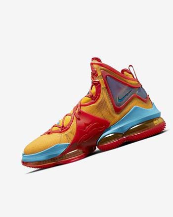 Buty Do Koszykówki Damskie Nike LeBron 19 Pomarańczowe Złote Czerwone Głęboka Niebieskie | PL_5561