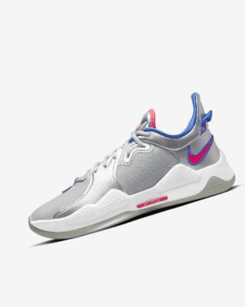 Buty Do Koszykówki Damskie Nike PG 5 Metal Srebrne Królewski Niebieski Czerwone | PL_1208