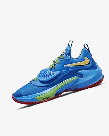 Buty Do Koszykówki Damskie Nike Zoom Freak 3 Niebieskie Białe Czerwone Czarne | PL_2676