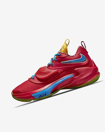 Buty Do Koszykówki Damskie Nike Zoom Freak 3 Czerwone Białe Zielone Czarne | PL_2734
