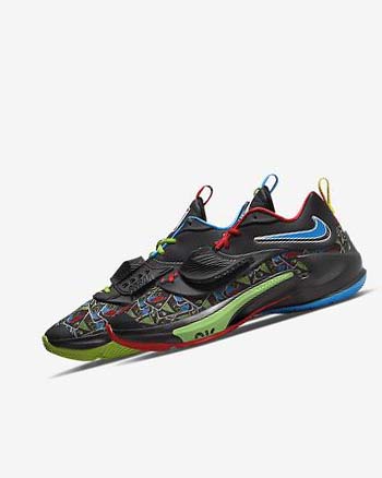 Buty Do Koszykówki Damskie Nike Zoom Freak 3 Czarne Białe Czerwone Zielone | PL_5335