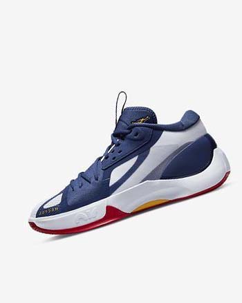 Buty Do Koszykówki Męskie Nike Jordan Zoom Separate Granatowe Białe Czerwone Złote | PL_4592