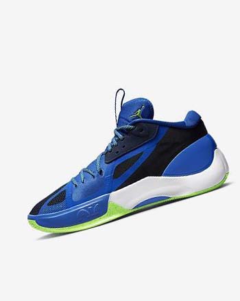 Buty Do Koszykówki Męskie Nike Jordan Zoom Separate Granatowe Niebieskie Białe Zielone | PL_5122