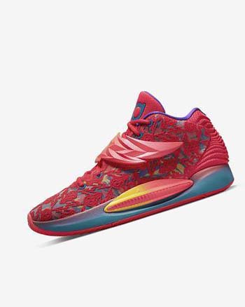 Buty Do Koszykówki Męskie Nike KD14 Czerwone Żółte Fioletowe Zielone | PL_1143