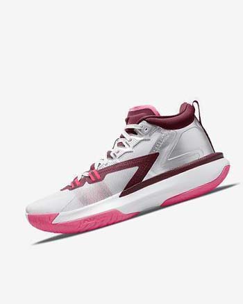 Buty Do Koszykówki Męskie Nike Zion 1 Białe Różowe Bordowe | PL_1178