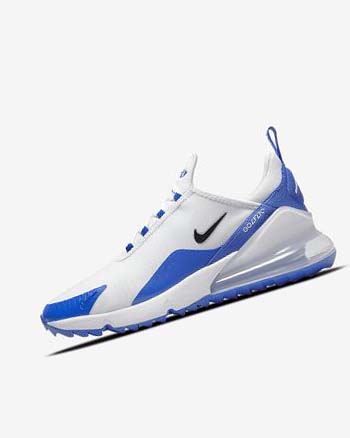 Buty Golfowe Damskie Nike Air Max 270 G Białe Niebieskie Platyna Czarne | PL_5044