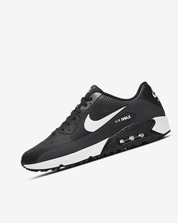 Buty Golfowe Damskie Nike Air Max 90 G Czarne Ciemny Szare Szare Białe | PL_4819