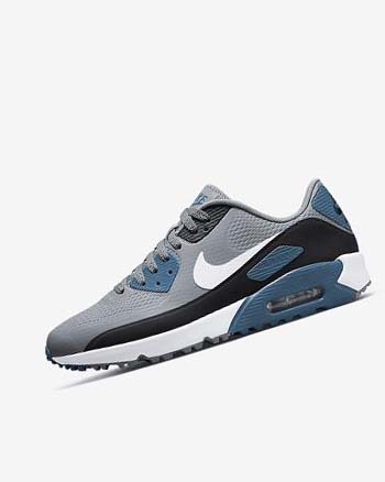 Buty Golfowe Damskie Nike Air Max 90 G Szare Czarne Białe | PL_2235
