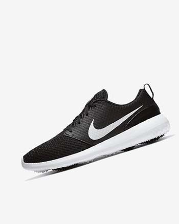 Buty Golfowe Męskie Nike Roshe G Czarne Białe Metal Białe | PL_2956